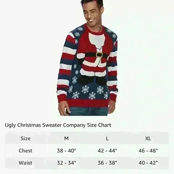 UGLY CHRISTMAS Sweater Men’s Light Up LED Blue Sz L Holiday Casual Party - Picture 10 of 10